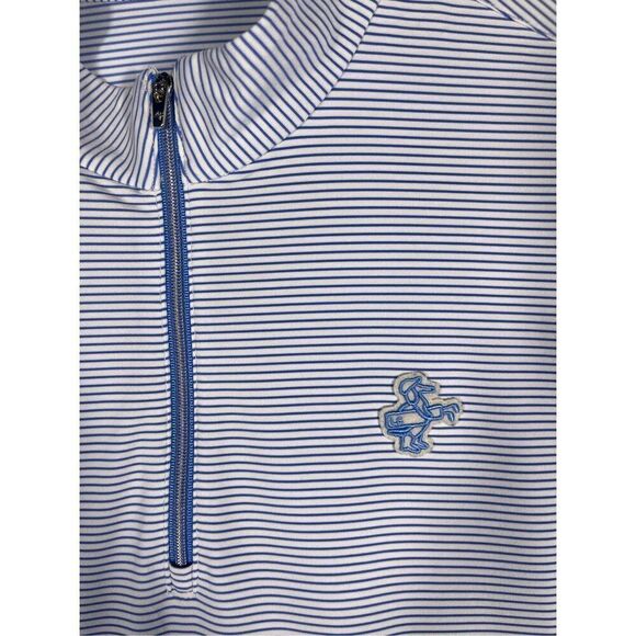 Louis Castel Blue White Striped 1/4 Zip Pullover Long Sleeve T-Shirt Medium - Picture 2 of 8